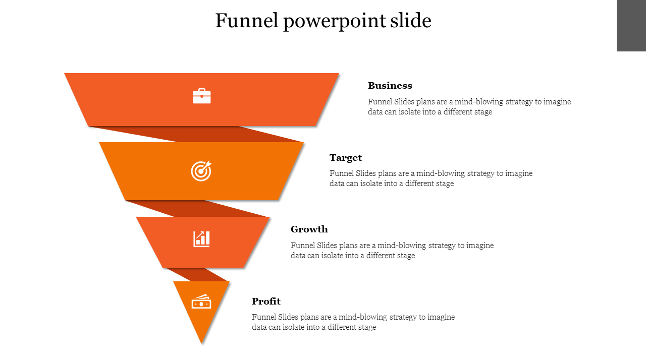 Free - Amazing Funnel PowerPoint Slide In Orange Color Design